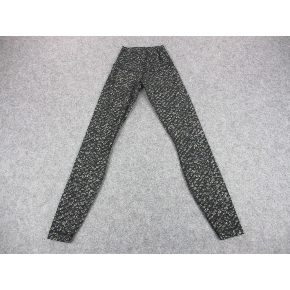 Lululemon Leggings Womens 4 Gray Black Wunder Under Ankle‎ Geometric Yoga Pants